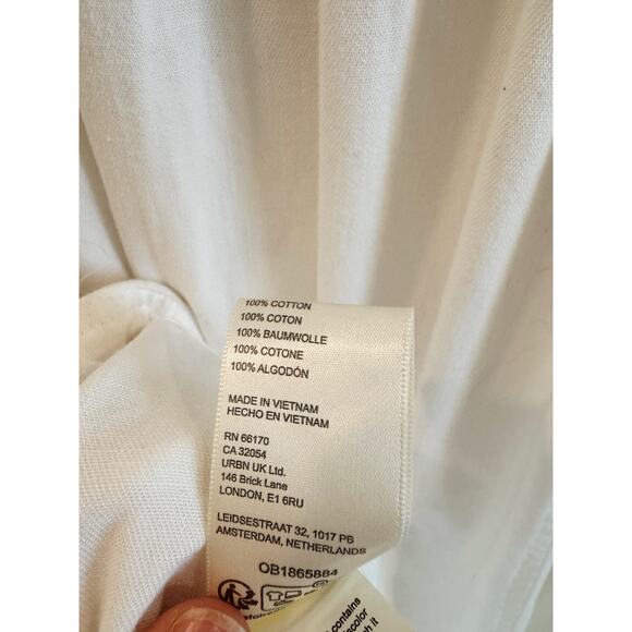 Free People Just Jill White Button Front Maxi Dress Cottage Style Size Small - Picture 8 of 9